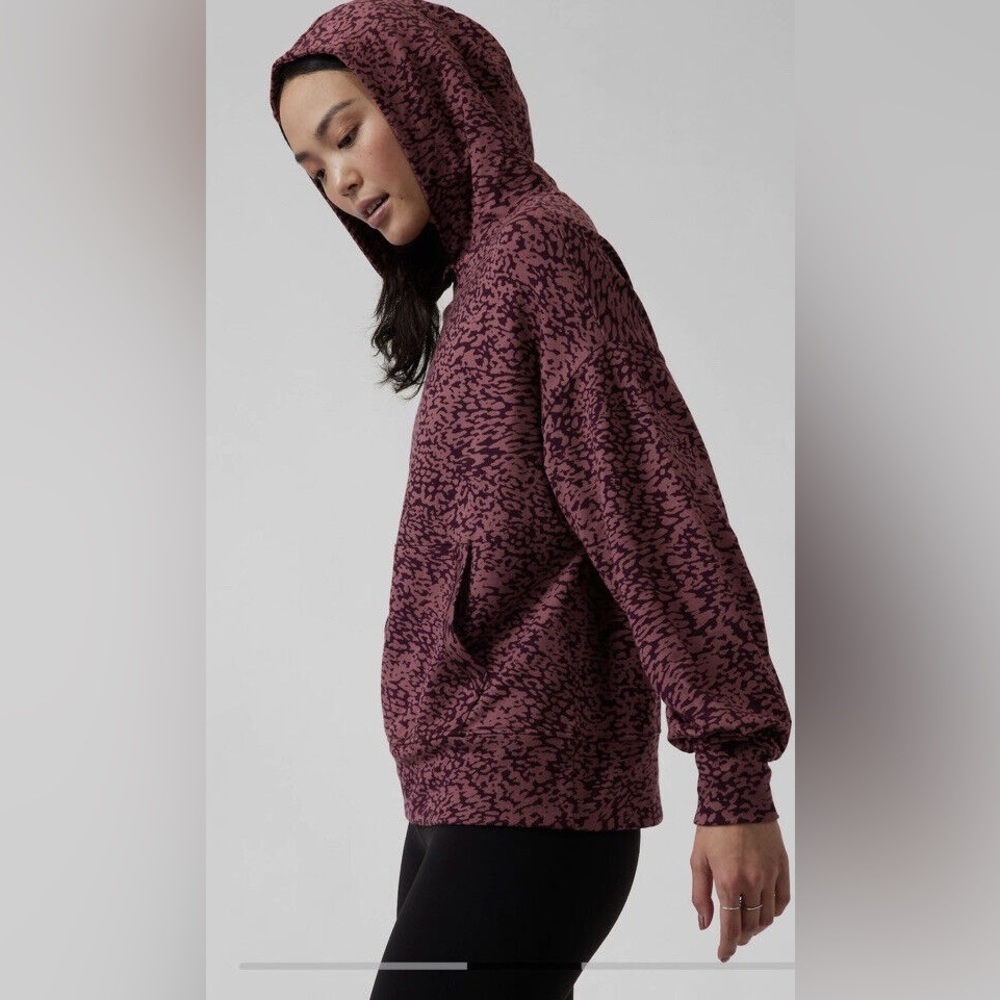Athleta Balance Printed Hoodie Ocelot Spot Size Medium Tall